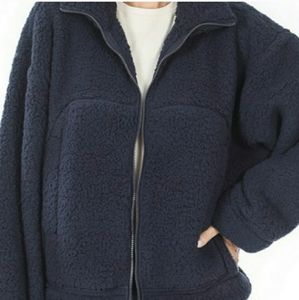 Zenana Outfitters Sherpa Fleece Full Zip Cropped Coat Jacket